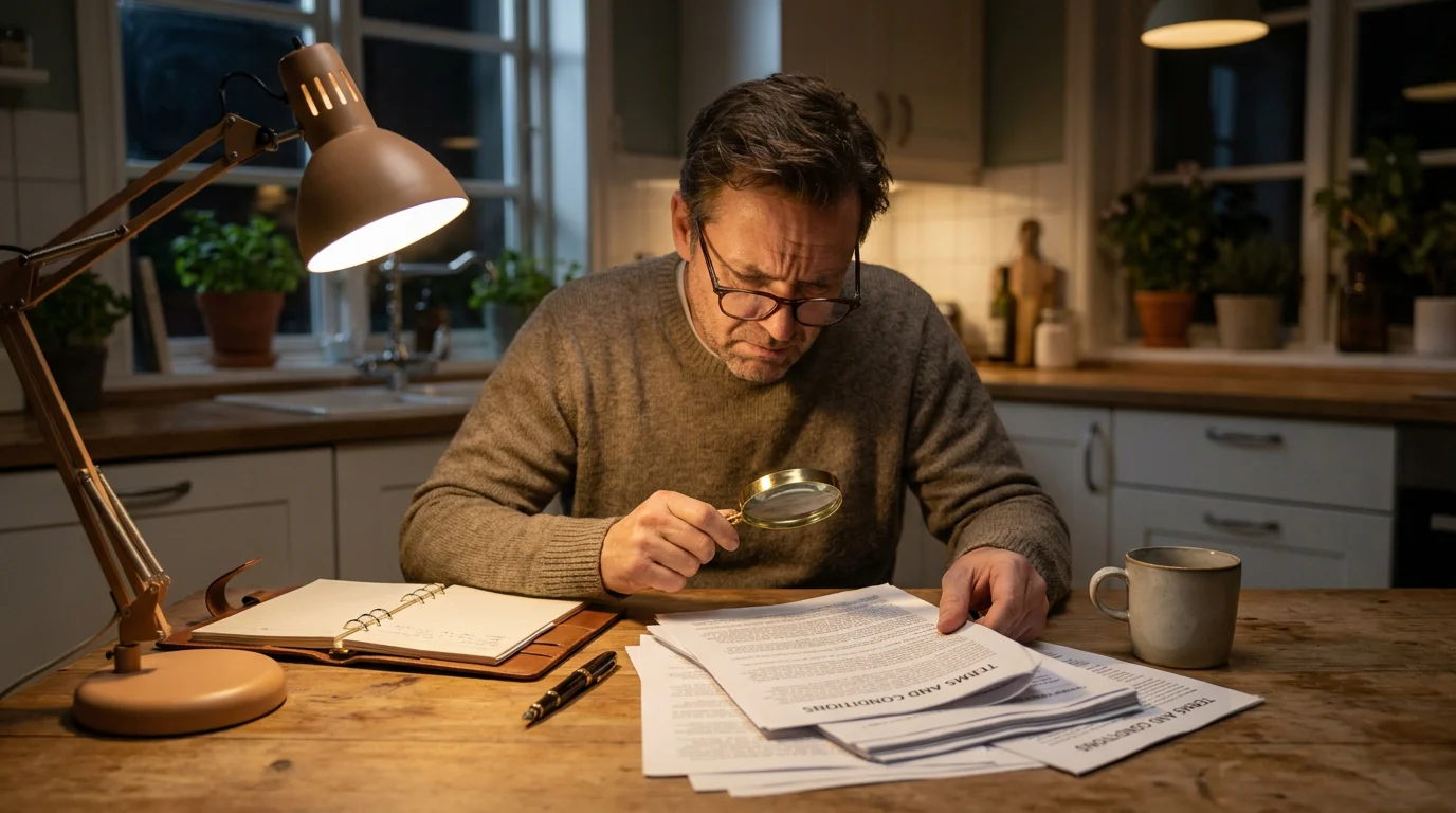Rugby bettor reading the small print on accumulator insurance promotions
