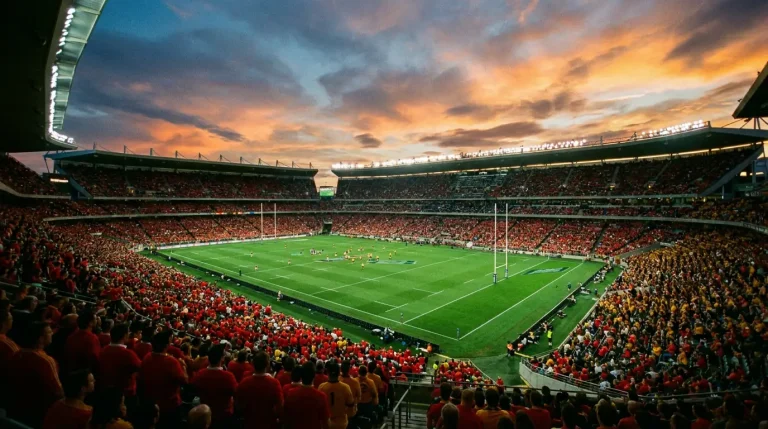British and Irish Lions style rugby Test series match in a Southern Hemisphere stadium