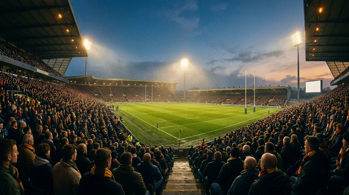 European rugby Champions Cup final atmosphere in a large neutral stadium