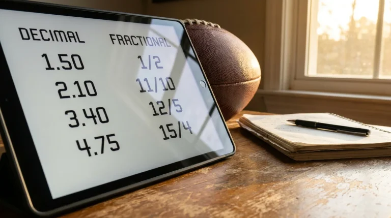Decimal and fractional rugby odds displayed side by side on a betting screen for UK punters