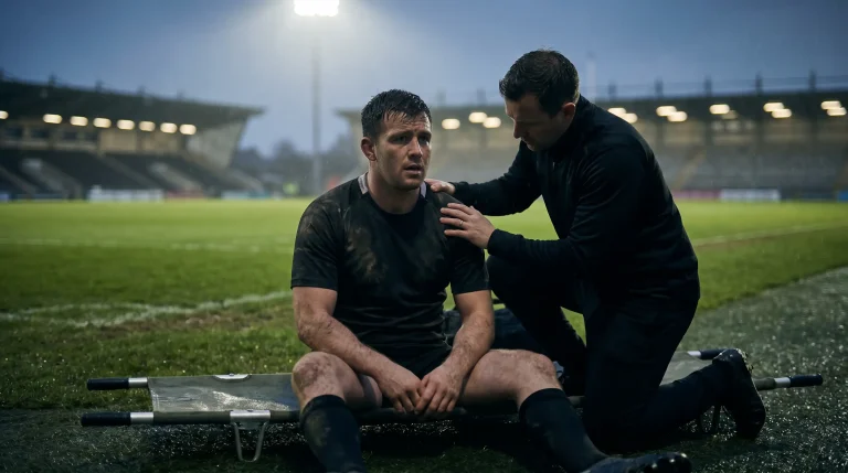 Rugby player receiving treatment as injury news affects betting odds