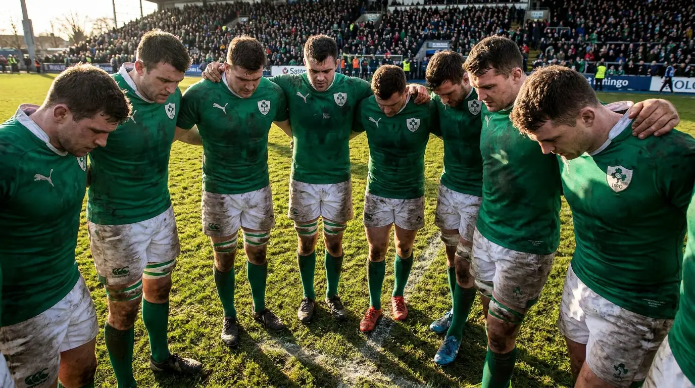 Six Nations team huddle during a championship match where bonus points decide the table