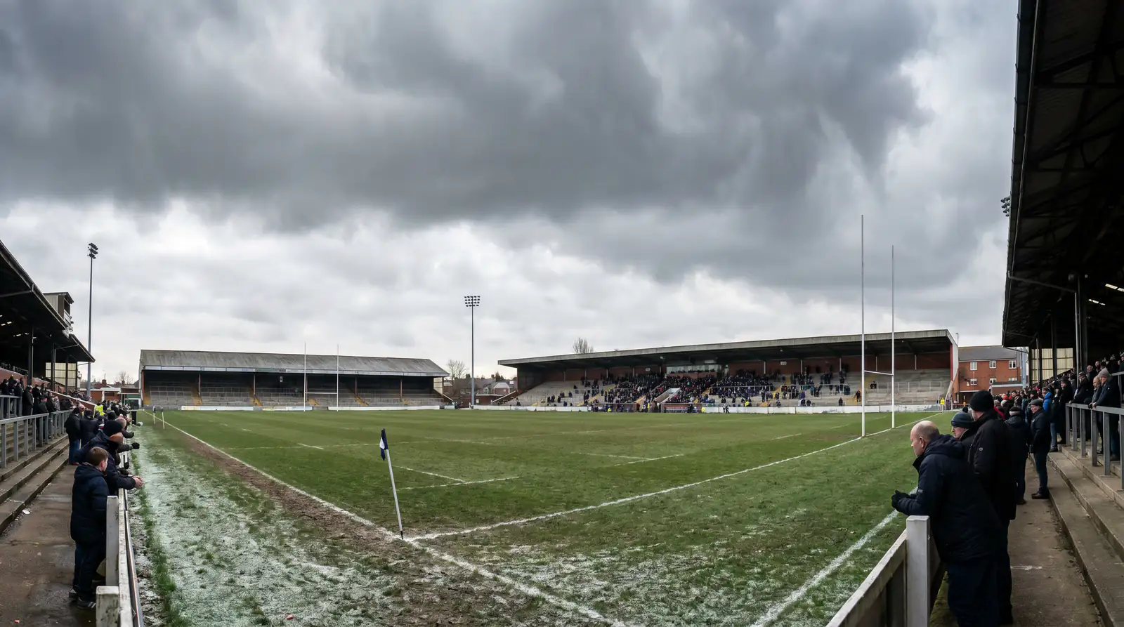 Six Nations style winter weather patterns at a British rugby stadium